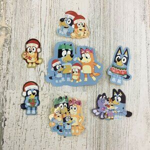 Bluey Lot of 7 STICKERS Christmas Swim Heeler Family Bartlebee Socks